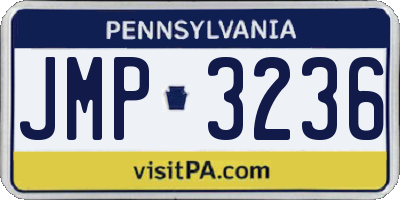 PA license plate JMP3236
