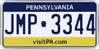 PA license plate JMP3344