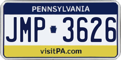 PA license plate JMP3626