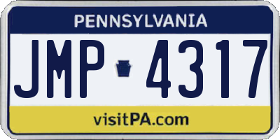 PA license plate JMP4317