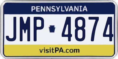 PA license plate JMP4874
