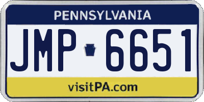 PA license plate JMP6651