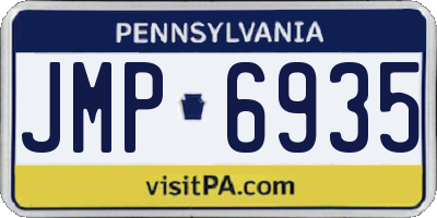 PA license plate JMP6935