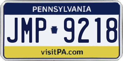 PA license plate JMP9218