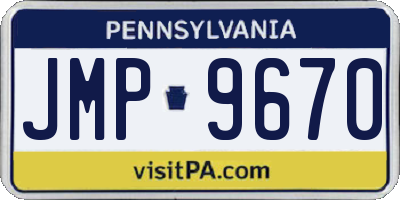 PA license plate JMP9670