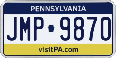 PA license plate JMP9870