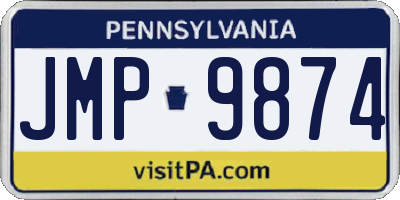 PA license plate JMP9874