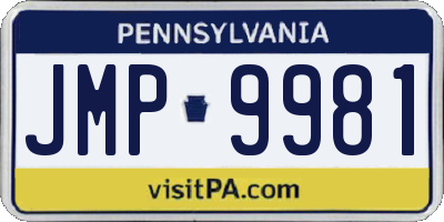 PA license plate JMP9981