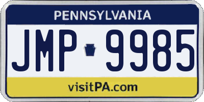 PA license plate JMP9985