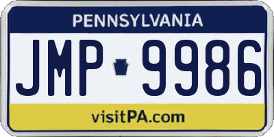 PA license plate JMP9986