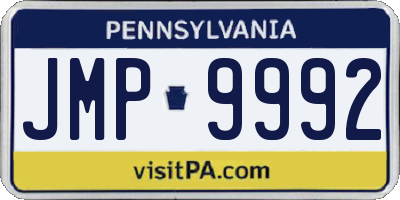 PA license plate JMP9992