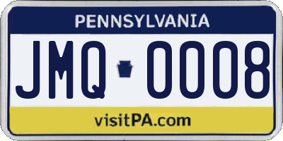 PA license plate JMQ0008