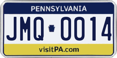 PA license plate JMQ0014