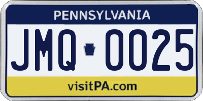 PA license plate JMQ0025