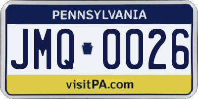 PA license plate JMQ0026