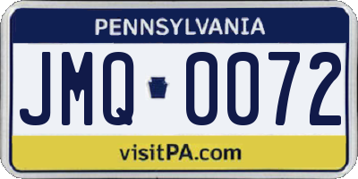 PA license plate JMQ0072
