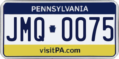PA license plate JMQ0075