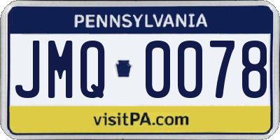 PA license plate JMQ0078