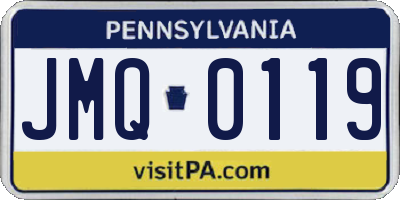 PA license plate JMQ0119