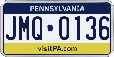 PA license plate JMQ0136