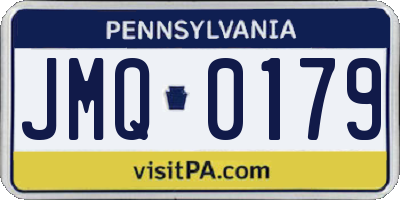 PA license plate JMQ0179