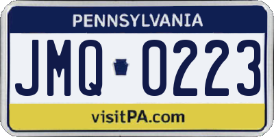 PA license plate JMQ0223