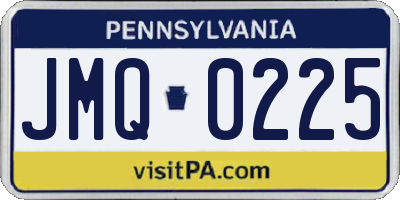 PA license plate JMQ0225