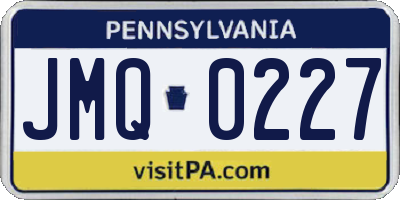 PA license plate JMQ0227