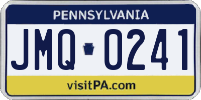 PA license plate JMQ0241