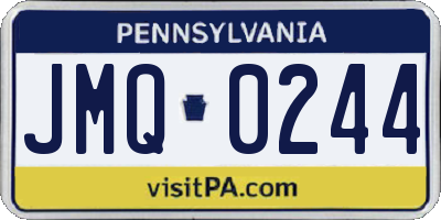 PA license plate JMQ0244