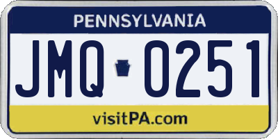 PA license plate JMQ0251