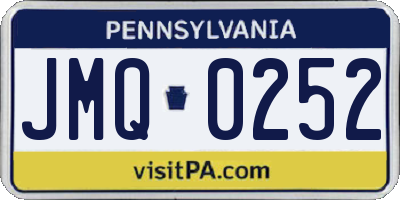 PA license plate JMQ0252