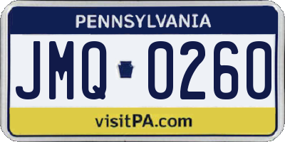 PA license plate JMQ0260