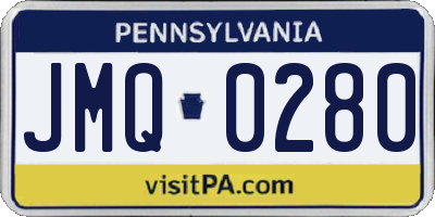 PA license plate JMQ0280