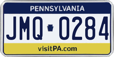 PA license plate JMQ0284