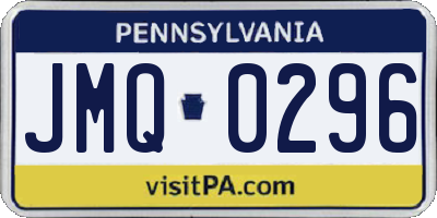PA license plate JMQ0296