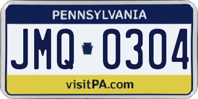 PA license plate JMQ0304