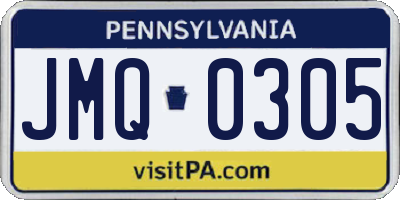 PA license plate JMQ0305
