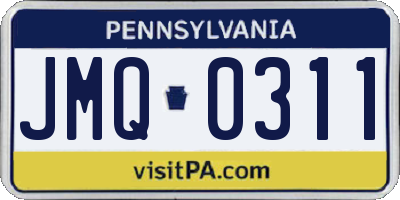 PA license plate JMQ0311