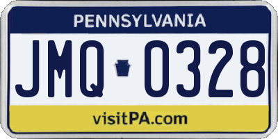PA license plate JMQ0328