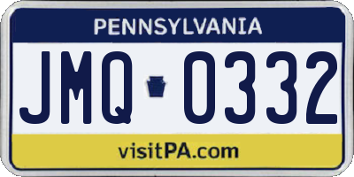 PA license plate JMQ0332