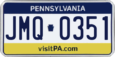 PA license plate JMQ0351