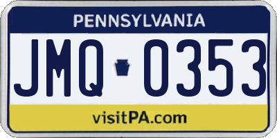 PA license plate JMQ0353