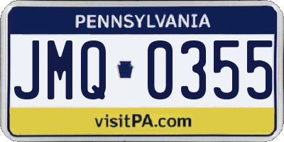 PA license plate JMQ0355