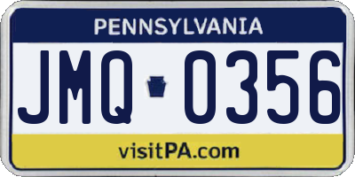 PA license plate JMQ0356