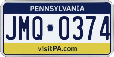 PA license plate JMQ0374