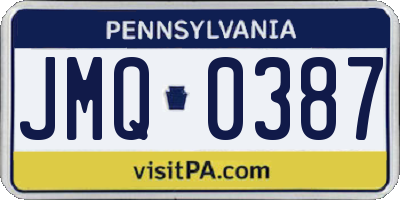 PA license plate JMQ0387