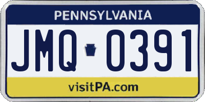 PA license plate JMQ0391