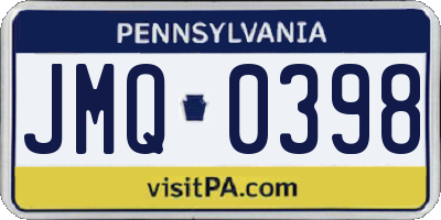 PA license plate JMQ0398