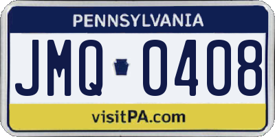 PA license plate JMQ0408